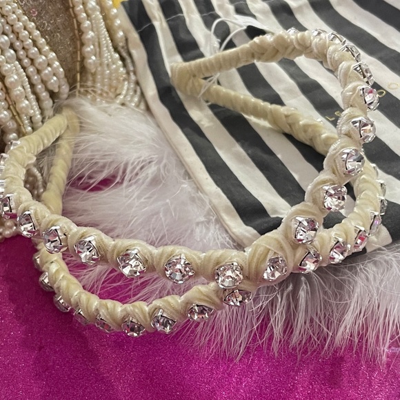Lele Sadoughi Ivory Crystal Crossover Headband main image 5